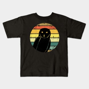 Snowy Owl Vintage Retro Sunset Kids T-Shirt